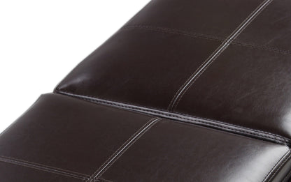 Tanners Brown Vegan Leather | Avalon Vegan Leather 5 piece Storage Ottoman