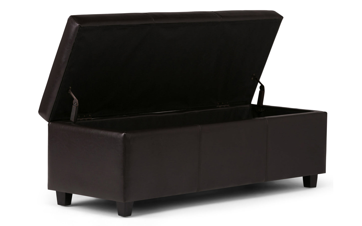 Tanners Brown Vegan Leather | Avalon Storage Ottoman in Vegan Leather