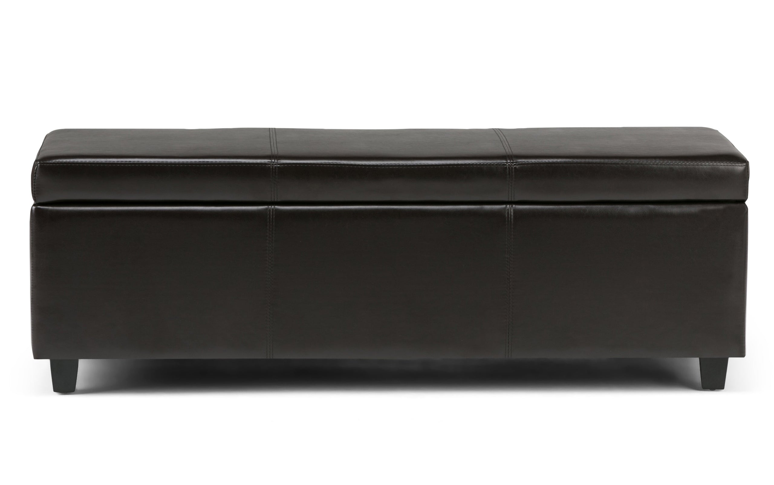 Tanners Brown Vegan Leather | Avalon Storage Ottoman in Vegan Leather