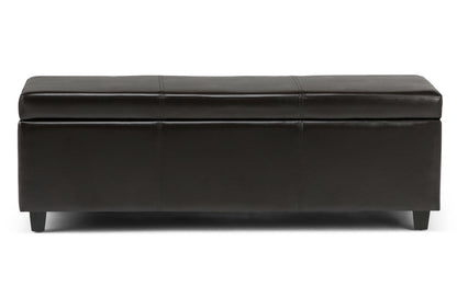 Tanners Brown Vegan Leather | Avalon Storage Ottoman in Vegan Leather