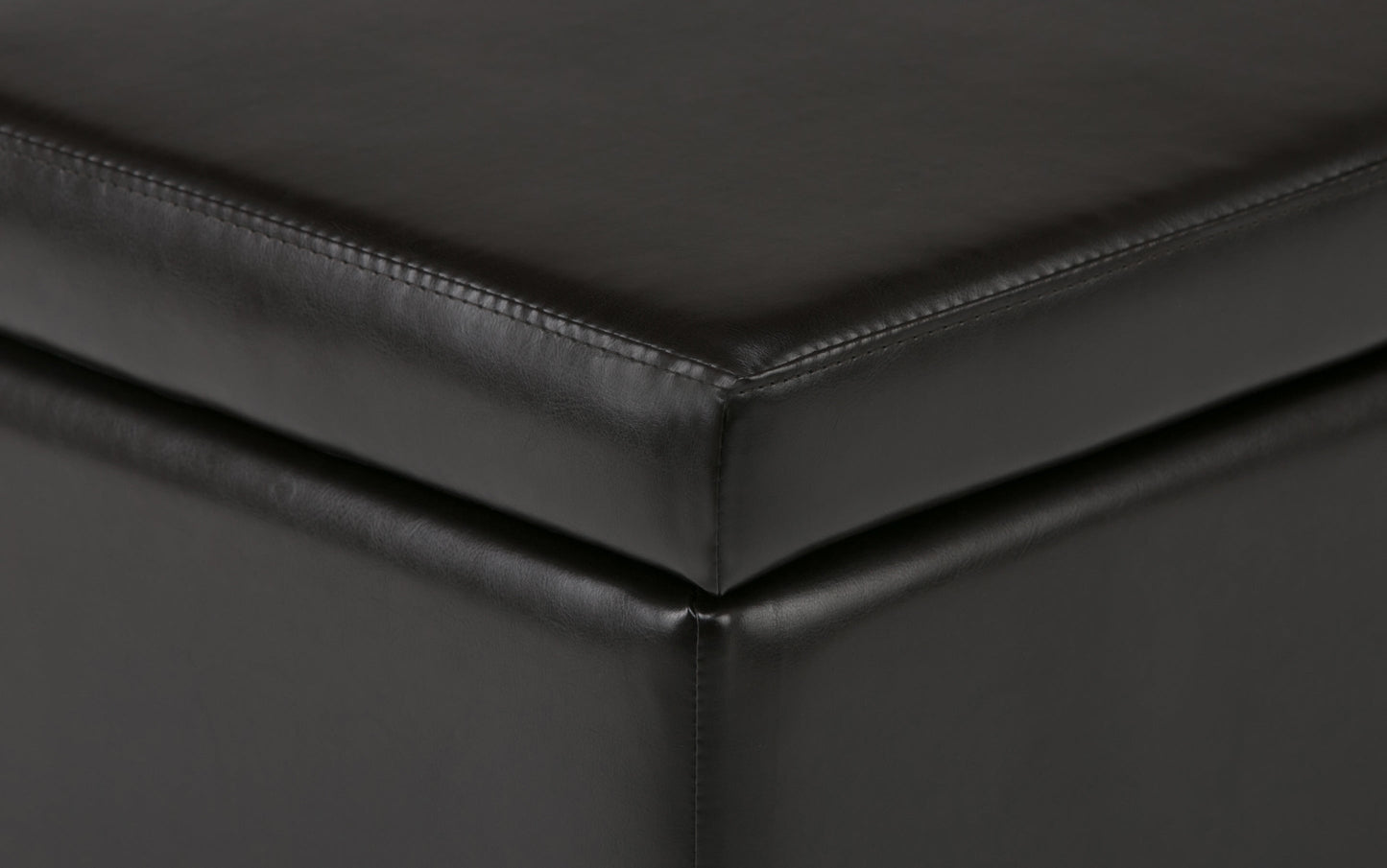 Tanners Brown Vegan Leather | Avalon Storage Ottoman in Vegan Leather