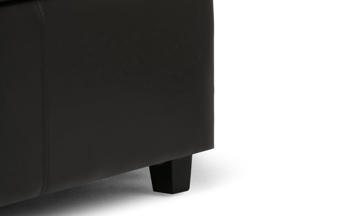 Tanners Brown Vegan Leather | Avalon Storage Ottoman in Vegan Leather