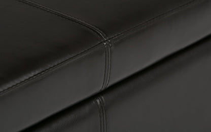 Tanners Brown Vegan Leather | Avalon Storage Ottoman in Vegan Leather