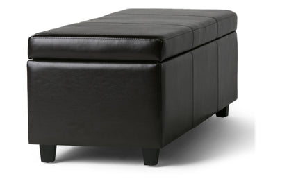 Tanners Brown Vegan Leather | Avalon Storage Ottoman in Vegan Leather