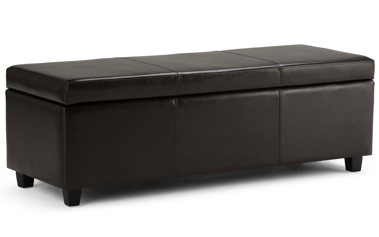 Tanners Brown Vegan Leather | Avalon Storage Ottoman in Vegan Leather