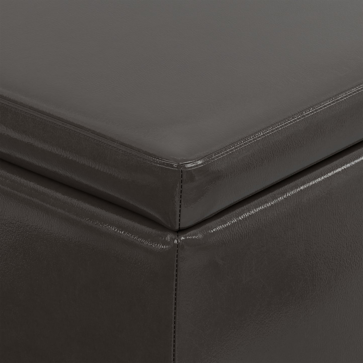 Tanners Brown Vegan Leather | Avalon Storage Ottoman in Vegan Leather
