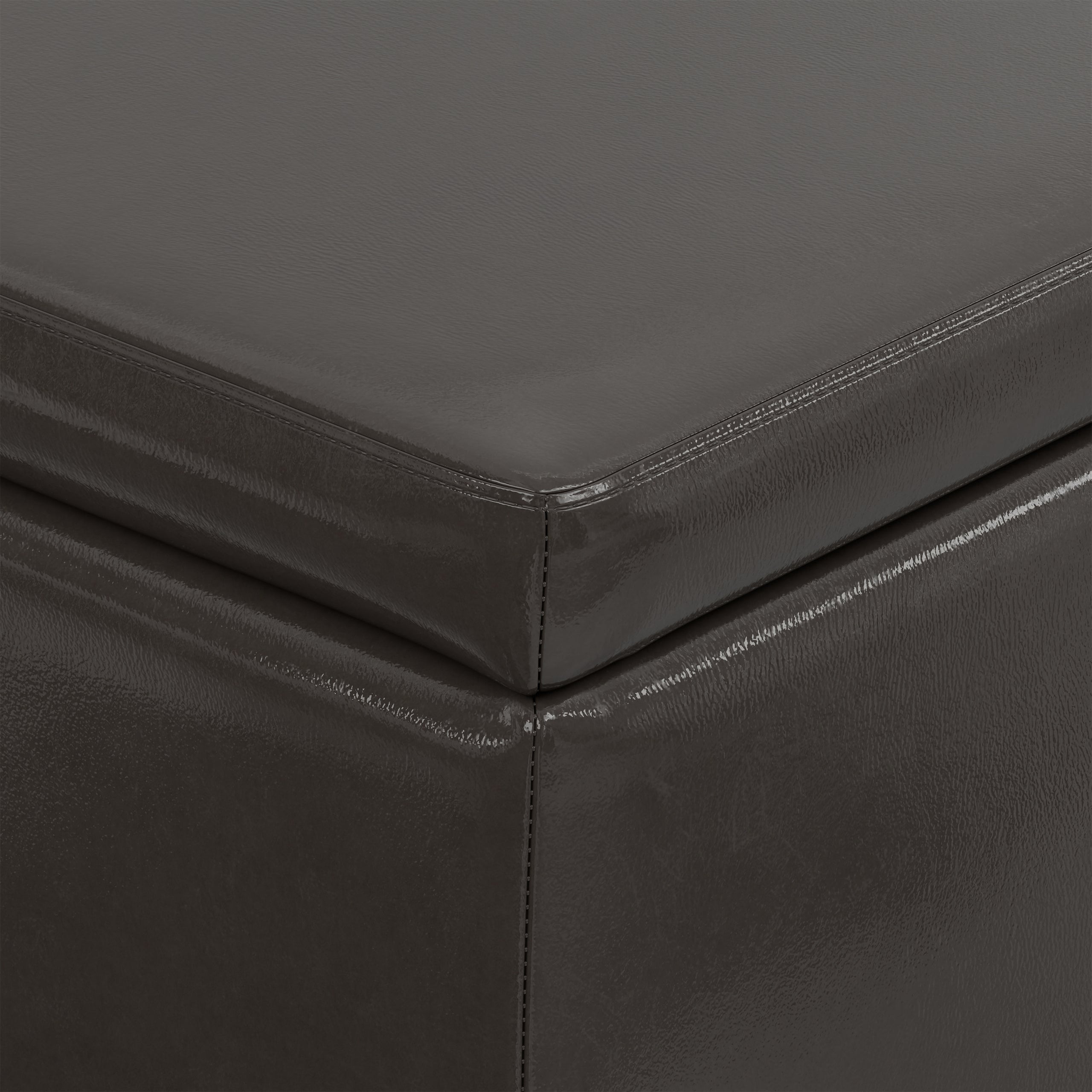 Tanners Brown Vegan Leather | Avalon Storage Ottoman in Vegan Leather