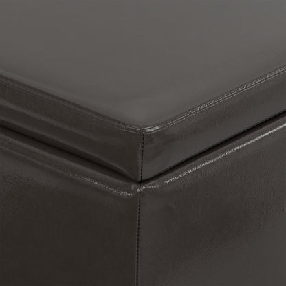 Tanners Brown Vegan Leather | Avalon Storage Ottoman in Vegan Leather