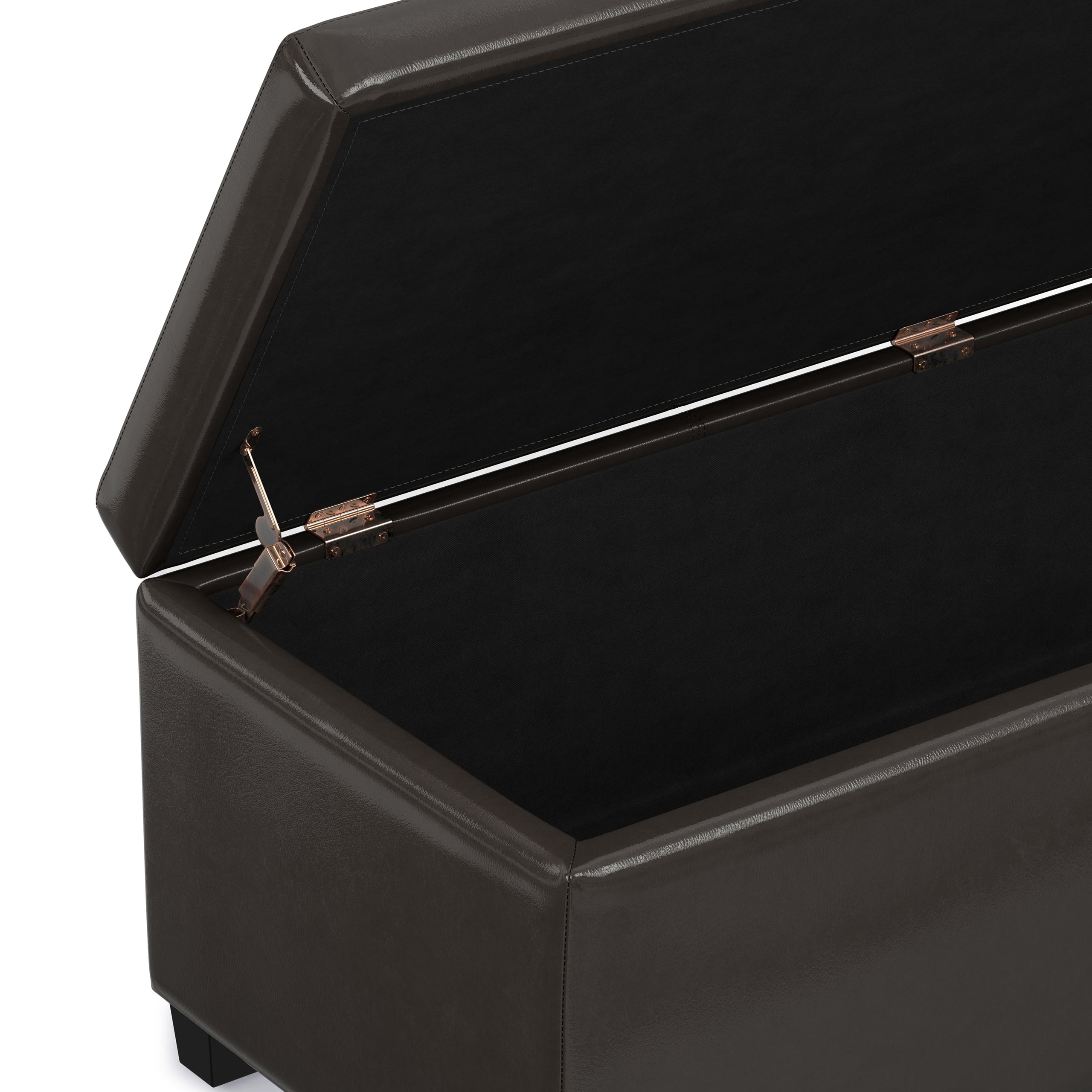 Tanners Brown Vegan Leather | Avalon Storage Ottoman in Vegan Leather