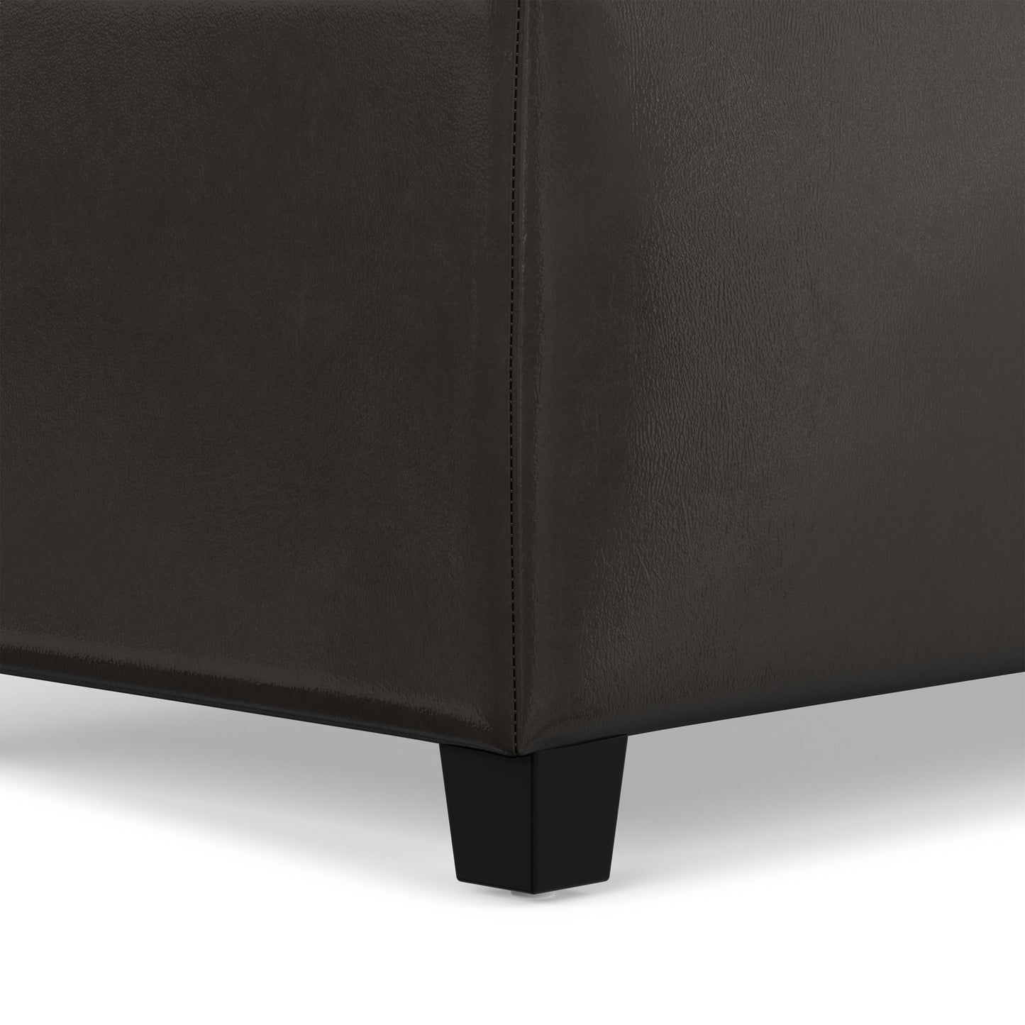 Tanners Brown Vegan Leather | Avalon Storage Ottoman in Vegan Leather