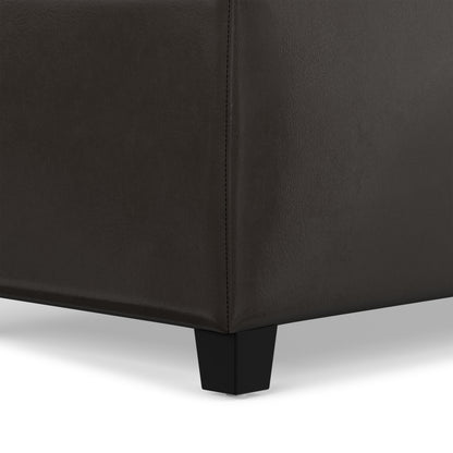 Tanners Brown Vegan Leather | Avalon Storage Ottoman in Vegan Leather