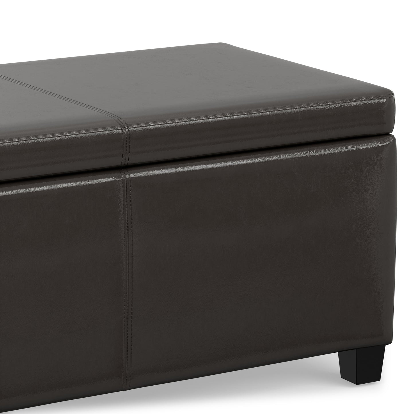 Tanners Brown Vegan Leather | Avalon Storage Ottoman in Vegan Leather