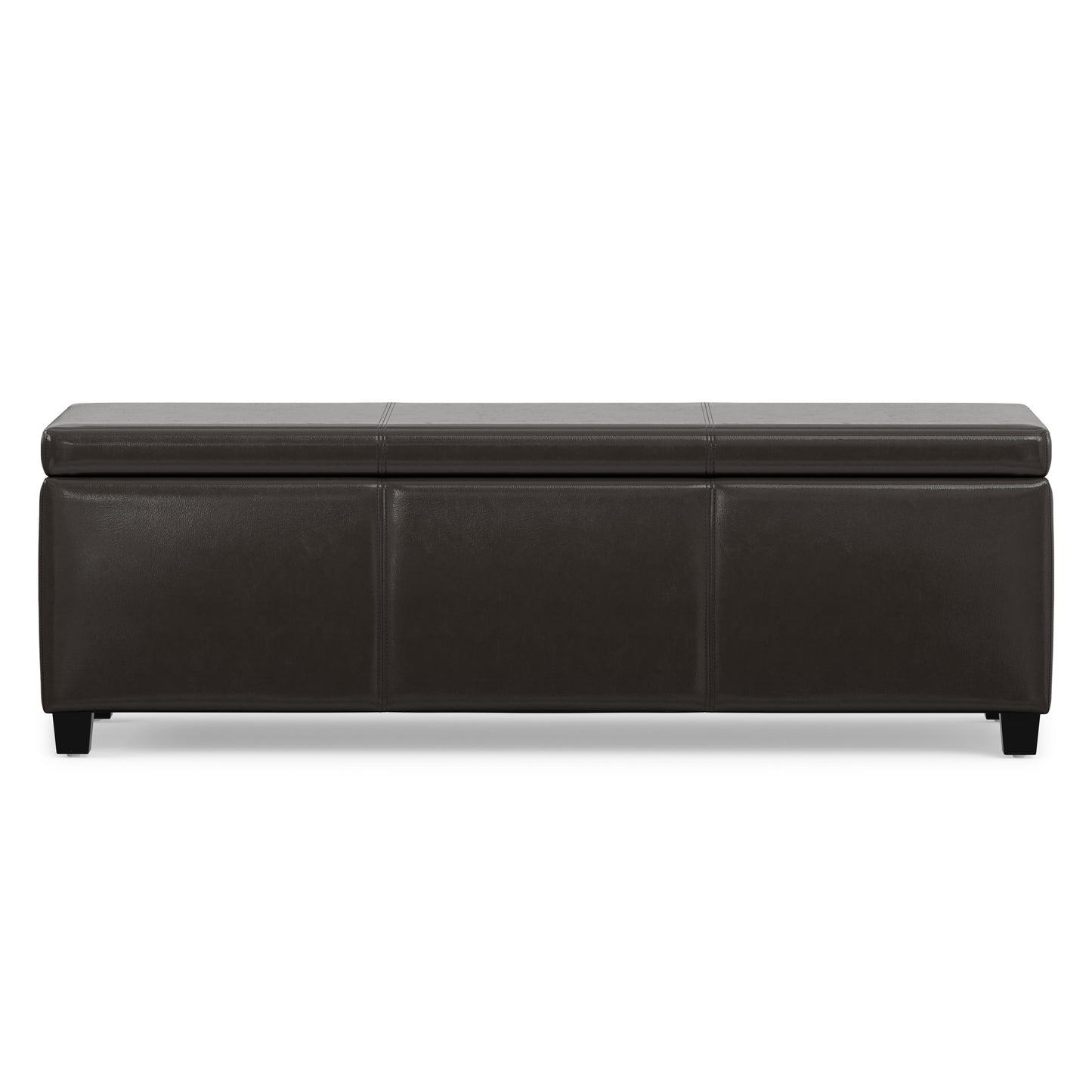 Tanners Brown Vegan Leather | Avalon Storage Ottoman in Vegan Leather