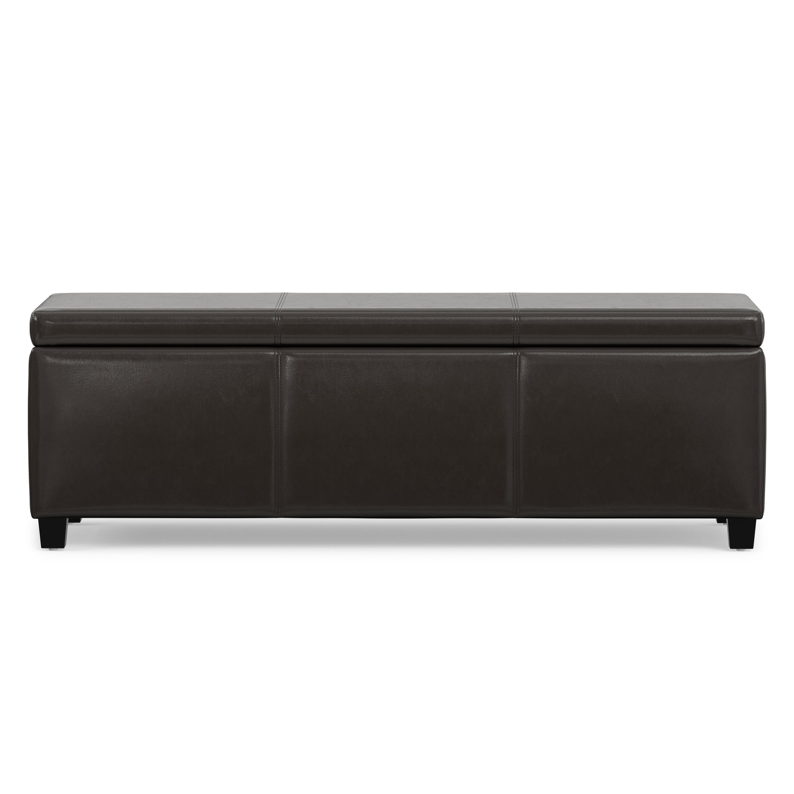 Tanners Brown Vegan Leather | Avalon Storage Ottoman in Vegan Leather