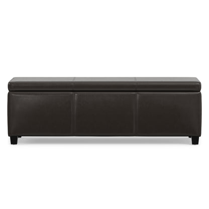 Tanners Brown Vegan Leather | Avalon Storage Ottoman in Vegan Leather