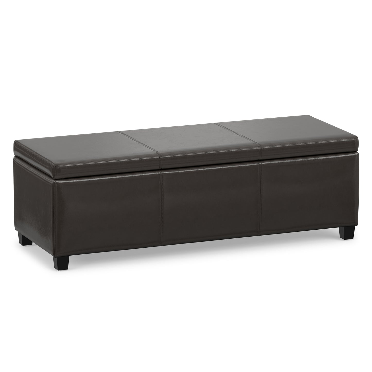 Tanners Brown Vegan Leather | Avalon Storage Ottoman in Vegan Leather