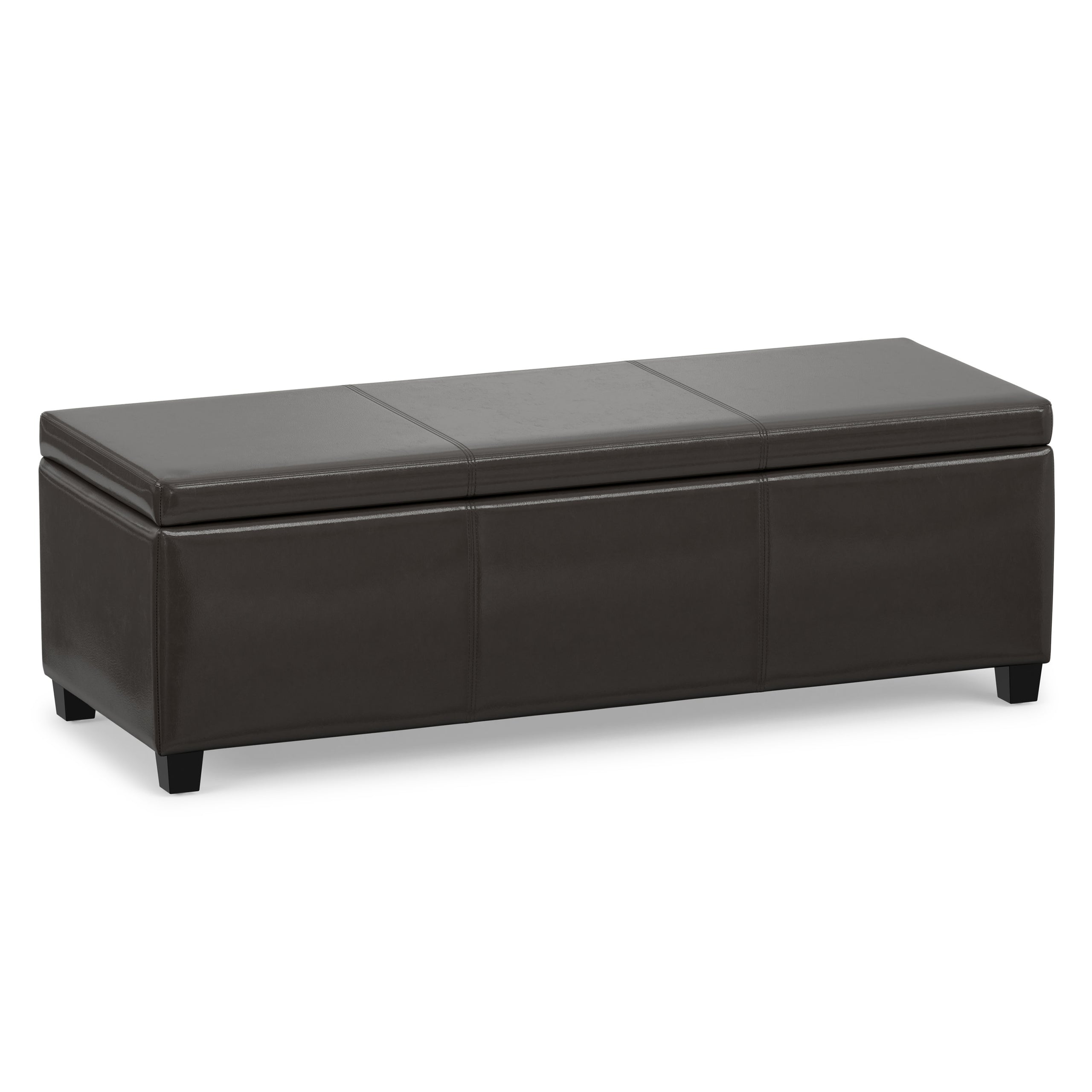 Tanners Brown Vegan Leather | Avalon Storage Ottoman in Vegan Leather