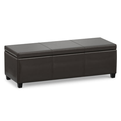 Tanners Brown Vegan Leather | Avalon Storage Ottoman in Vegan Leather
