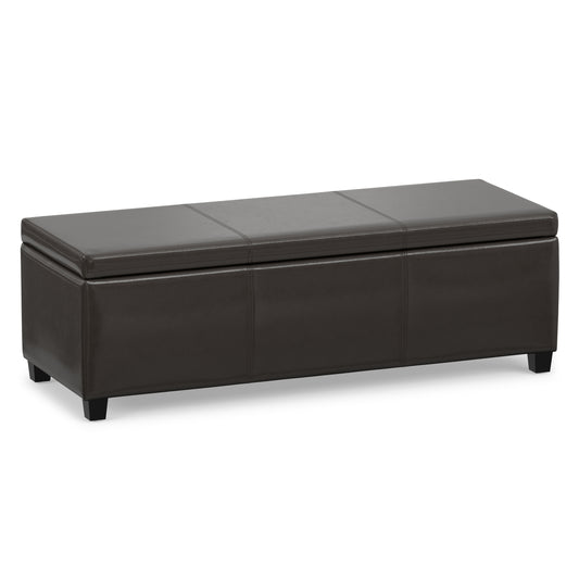 Tanners Brown Vegan Leather | Avalon Storage Ottoman in Vegan Leather