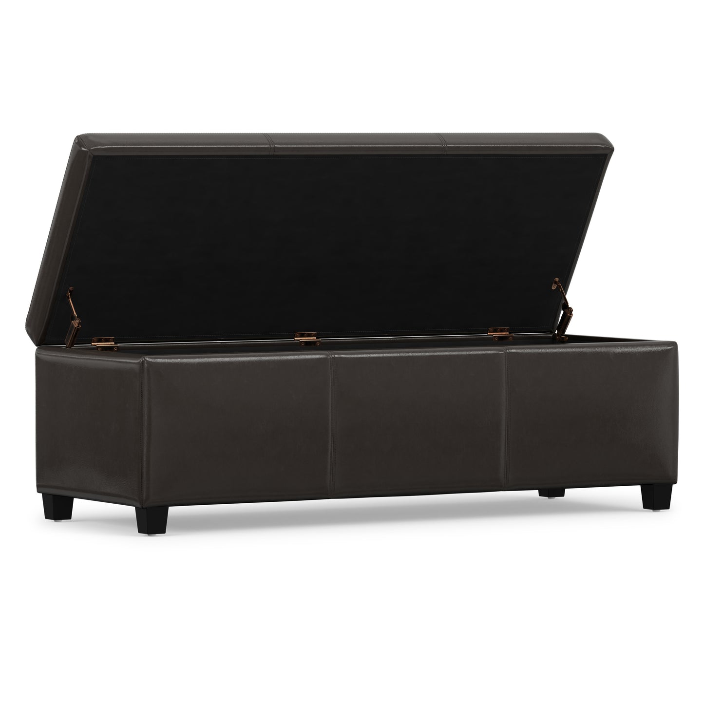 Tanners Brown Vegan Leather | Avalon Storage Ottoman in Vegan Leather