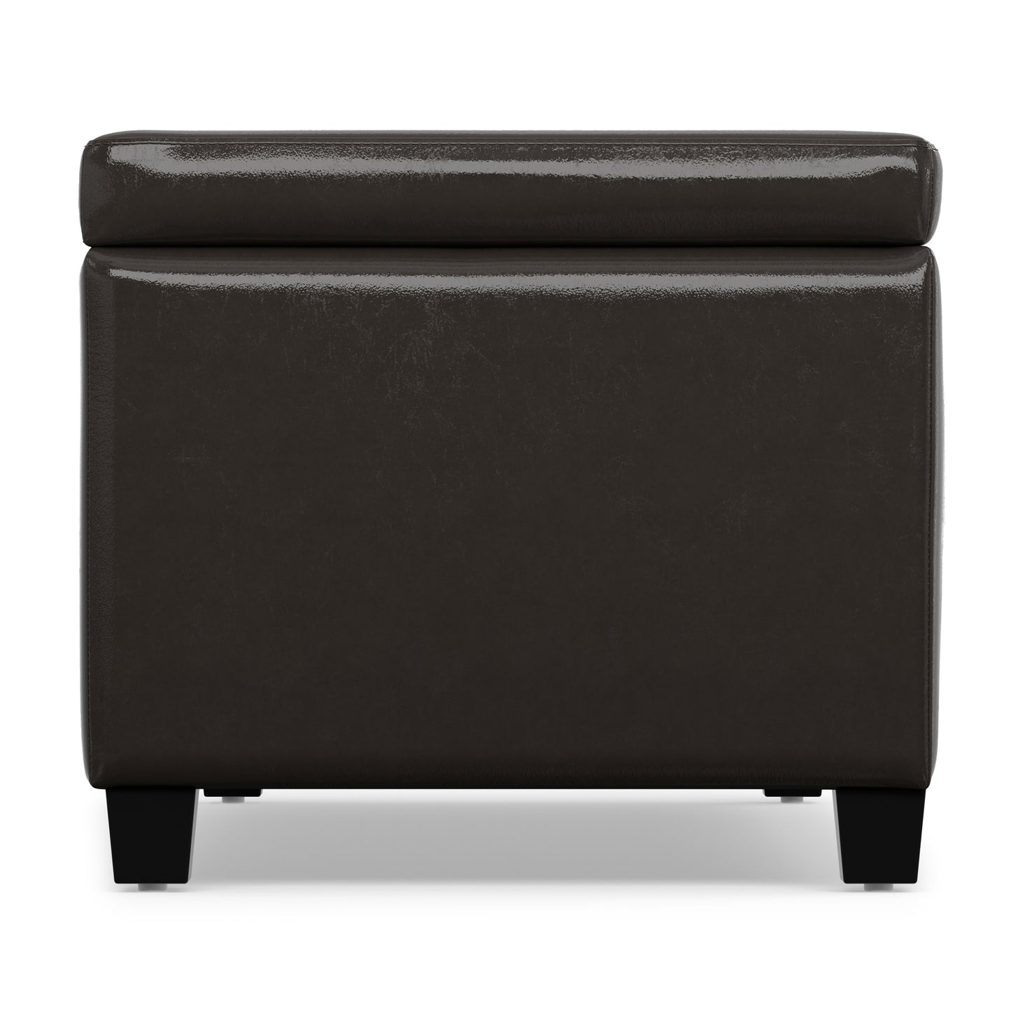 Tanners Brown Vegan Leather | Avalon Storage Ottoman in Vegan Leather
