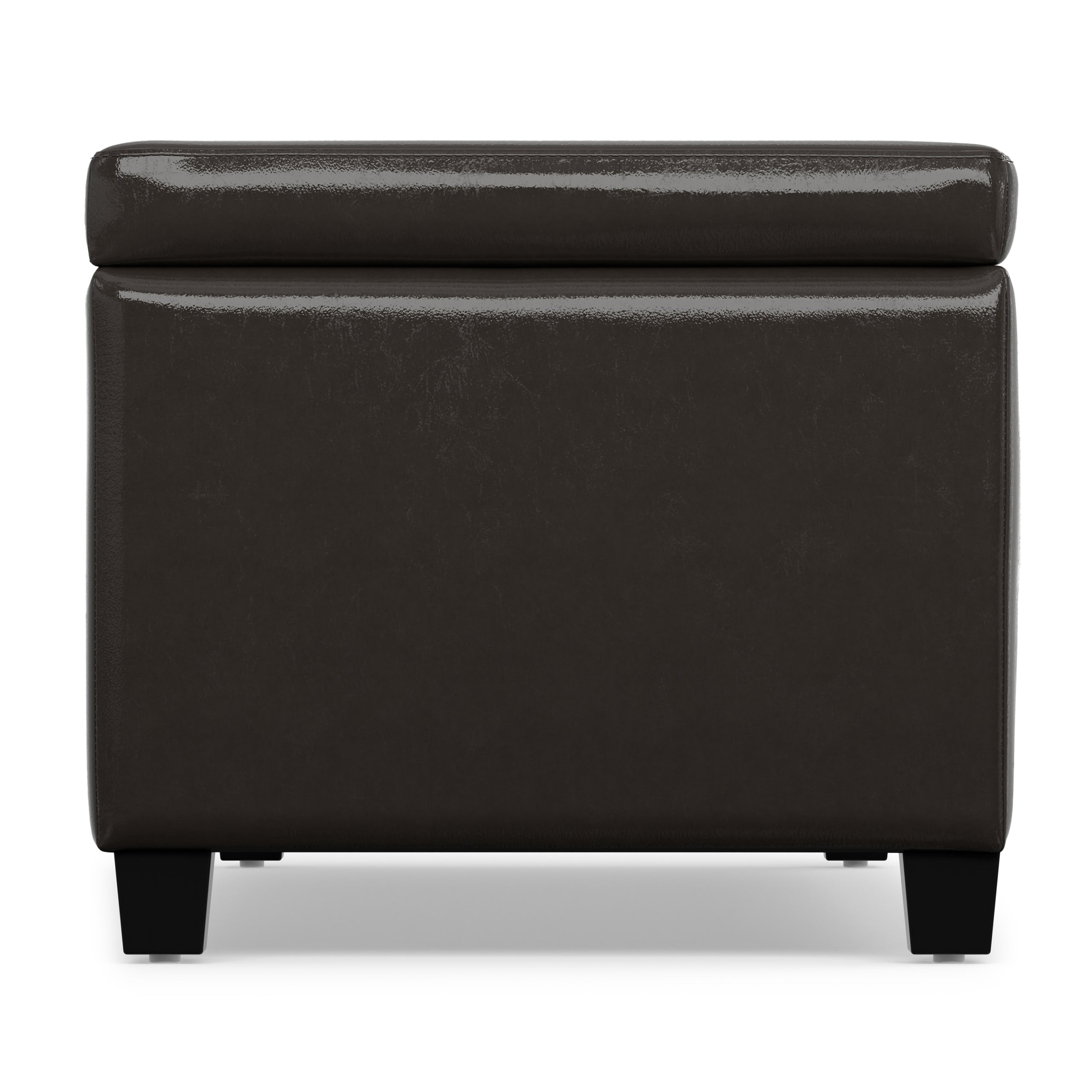Tanners Brown Vegan Leather | Avalon Storage Ottoman in Vegan Leather