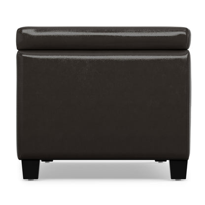 Tanners Brown Vegan Leather | Avalon Storage Ottoman in Vegan Leather