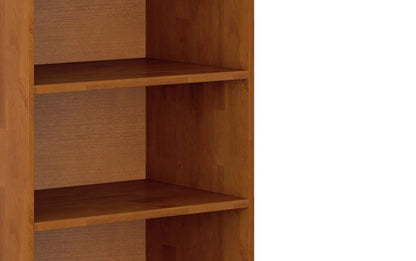Teak Brown | Harper 60W TV Stand with Set of Two 24W 4 Shelf Bookcases w/ Drawer
