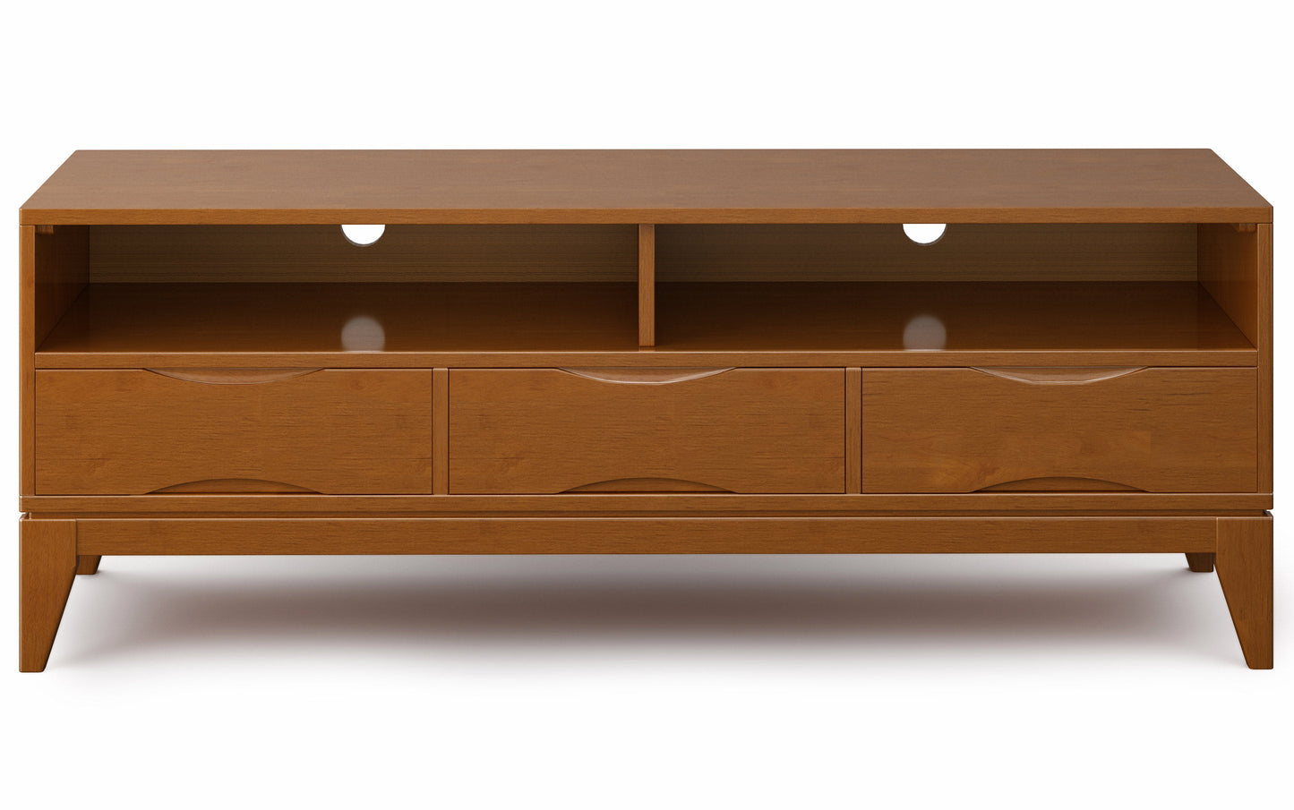 Teak Brown | Harper 60W TV Stand with Set of Two 24W 4 Shelf Bookcases w/ Drawer