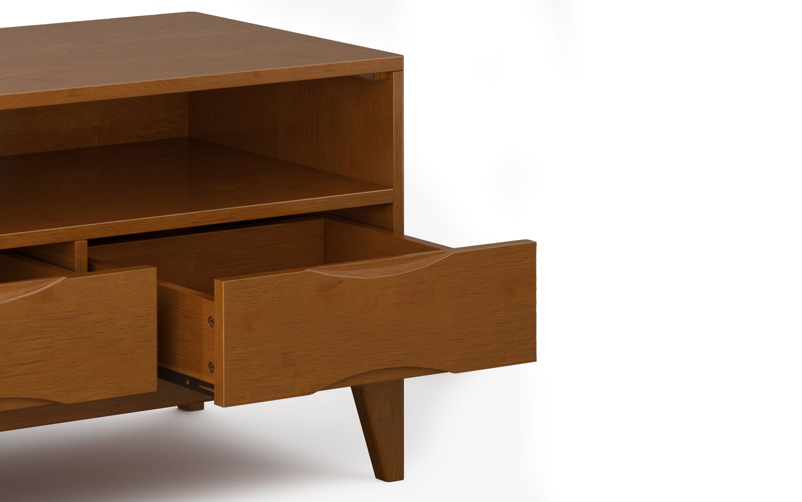 Teak Brown | Harper 60W TV Stand with Set of Two 24W 4 Shelf Bookcases w/ Drawer