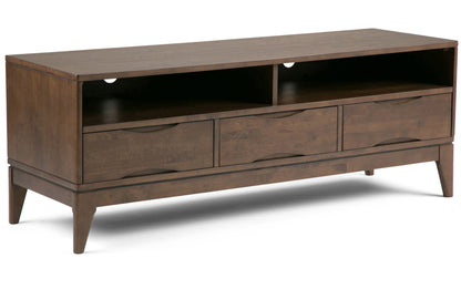 Walnut Brown | Harper 60W TV Stand with Set of Two 24W 4 Shelf Bookcases w/ Drawer