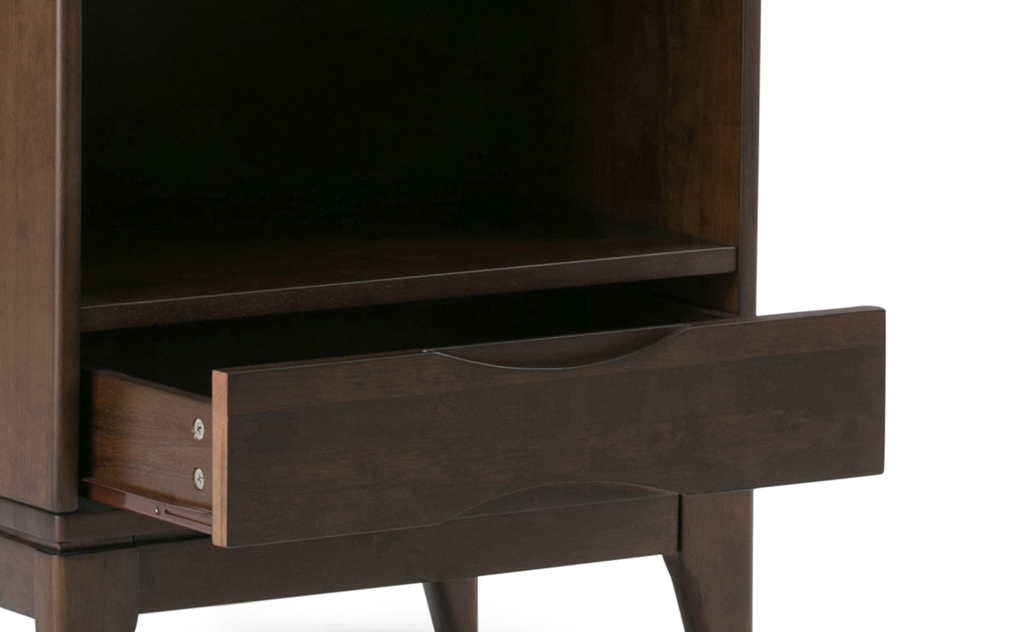 Walnut Brown | Harper 60W TV Stand with Set of Two 24W 4 Shelf Bookcases w/ Drawer