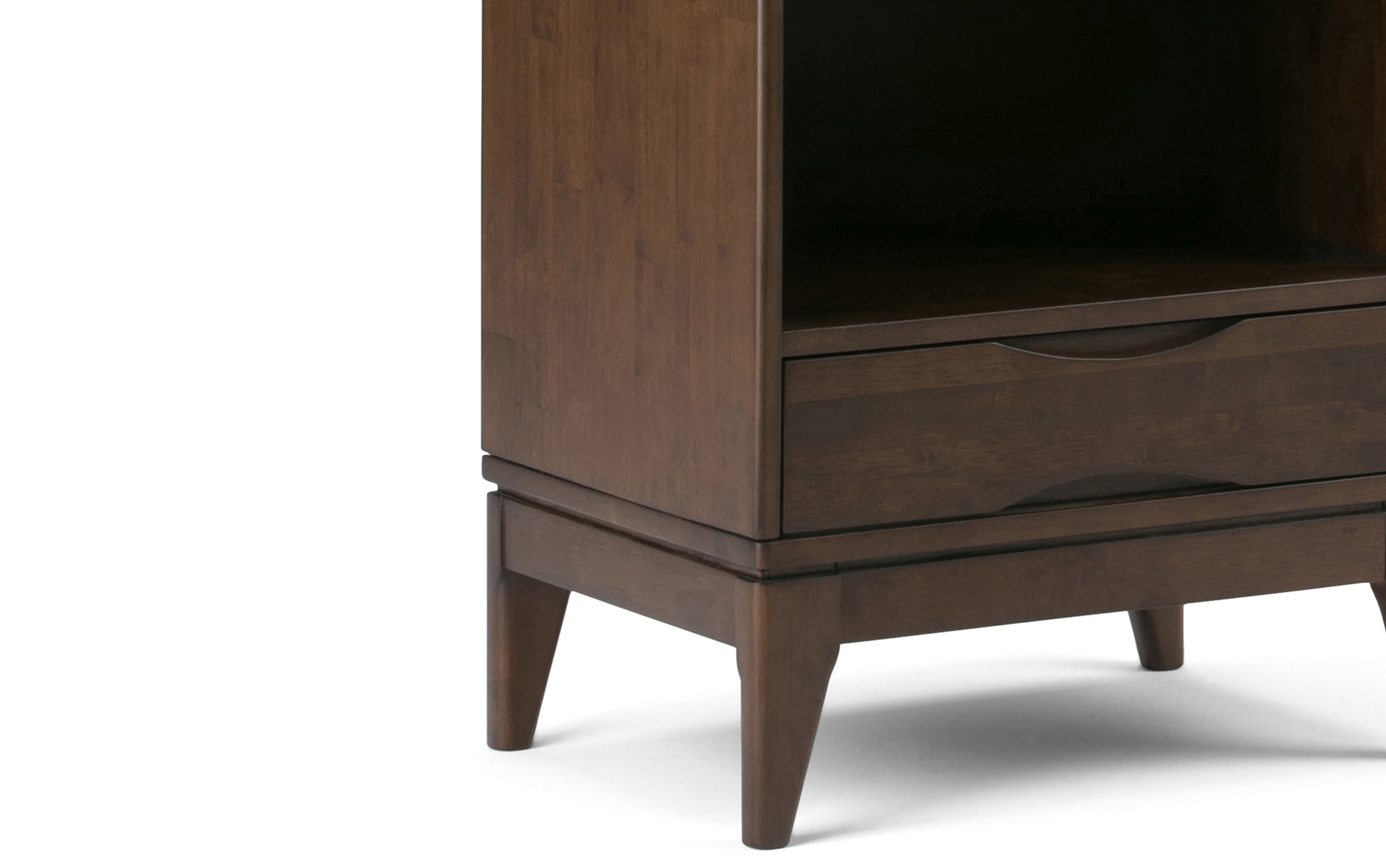 Walnut Brown | Harper 60W TV Stand with Set of Two 24W 4 Shelf Bookcases w/ Drawer