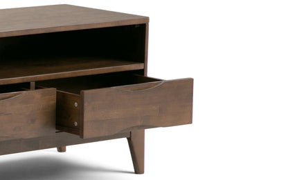 Walnut Brown | Harper 60W TV Stand with Set of Two 24W 4 Shelf Bookcases w/ Drawer