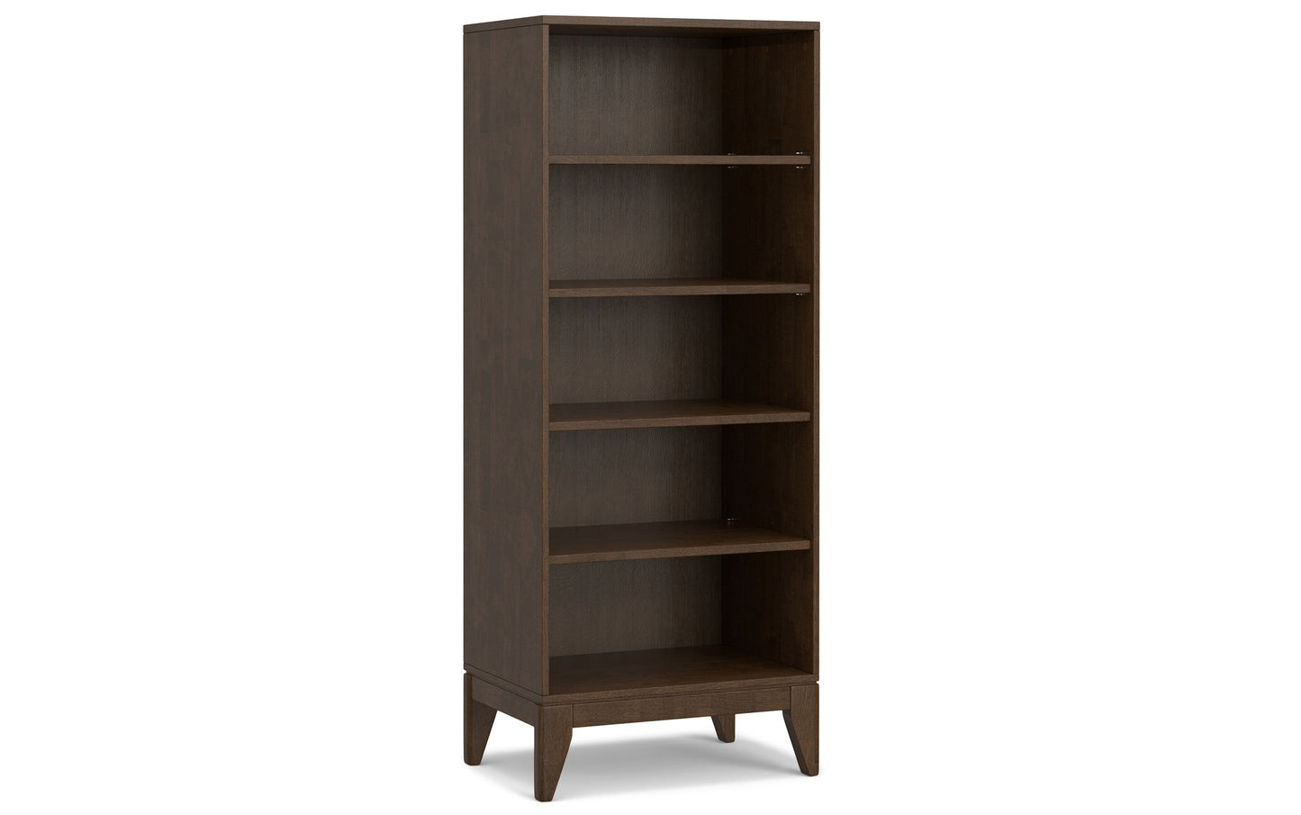 Walnut Brown | Harper 72W Low TV Stand with Set of Two 24W 5 Shelf Bookcases