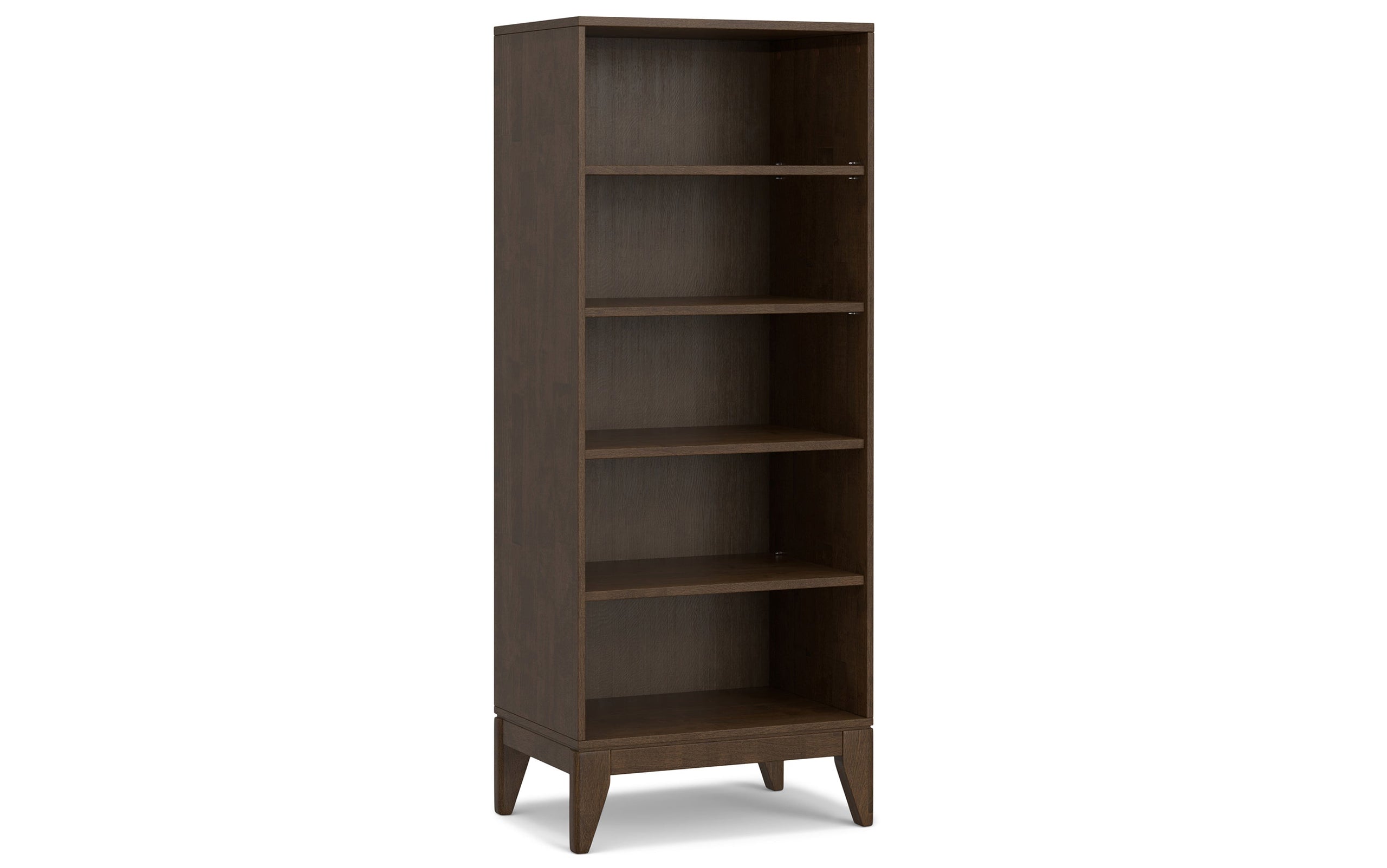 Walnut Brown | Harper 72W Low TV Stand with Set of Two 24W 5 Shelf Bookcases