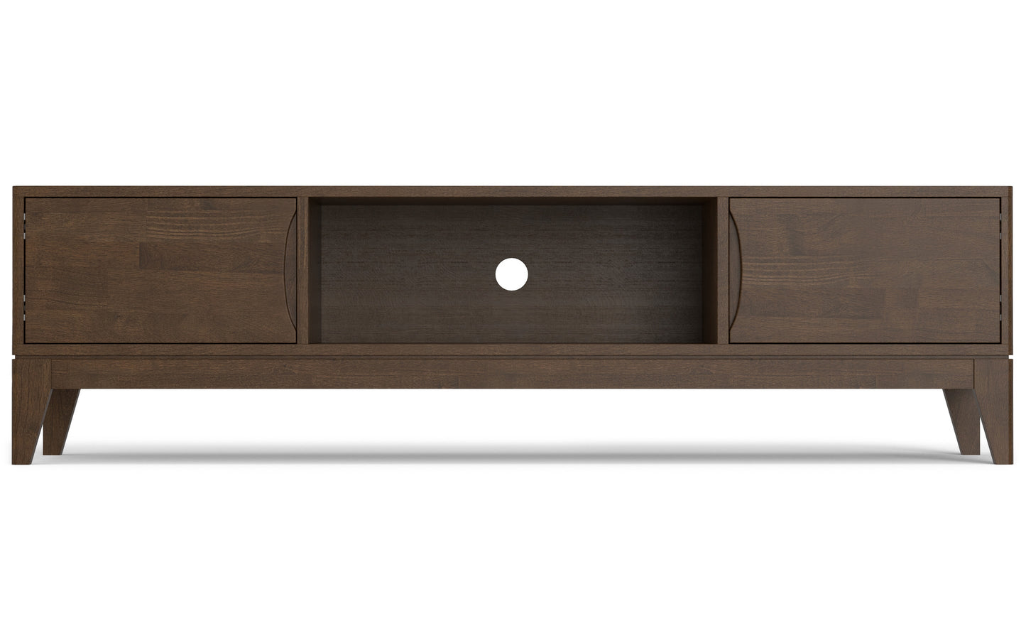 Walnut Brown | Harper 72W Low TV Stand with Set of Two 24W 5 Shelf Bookcases