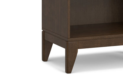 Walnut Brown | Harper 72W Low TV Stand with Set of Two 24W 5 Shelf Bookcases