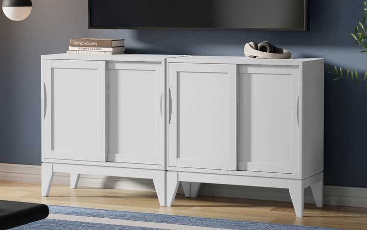 White | Harper 30W Storage Cabinet with Doors Set of 2