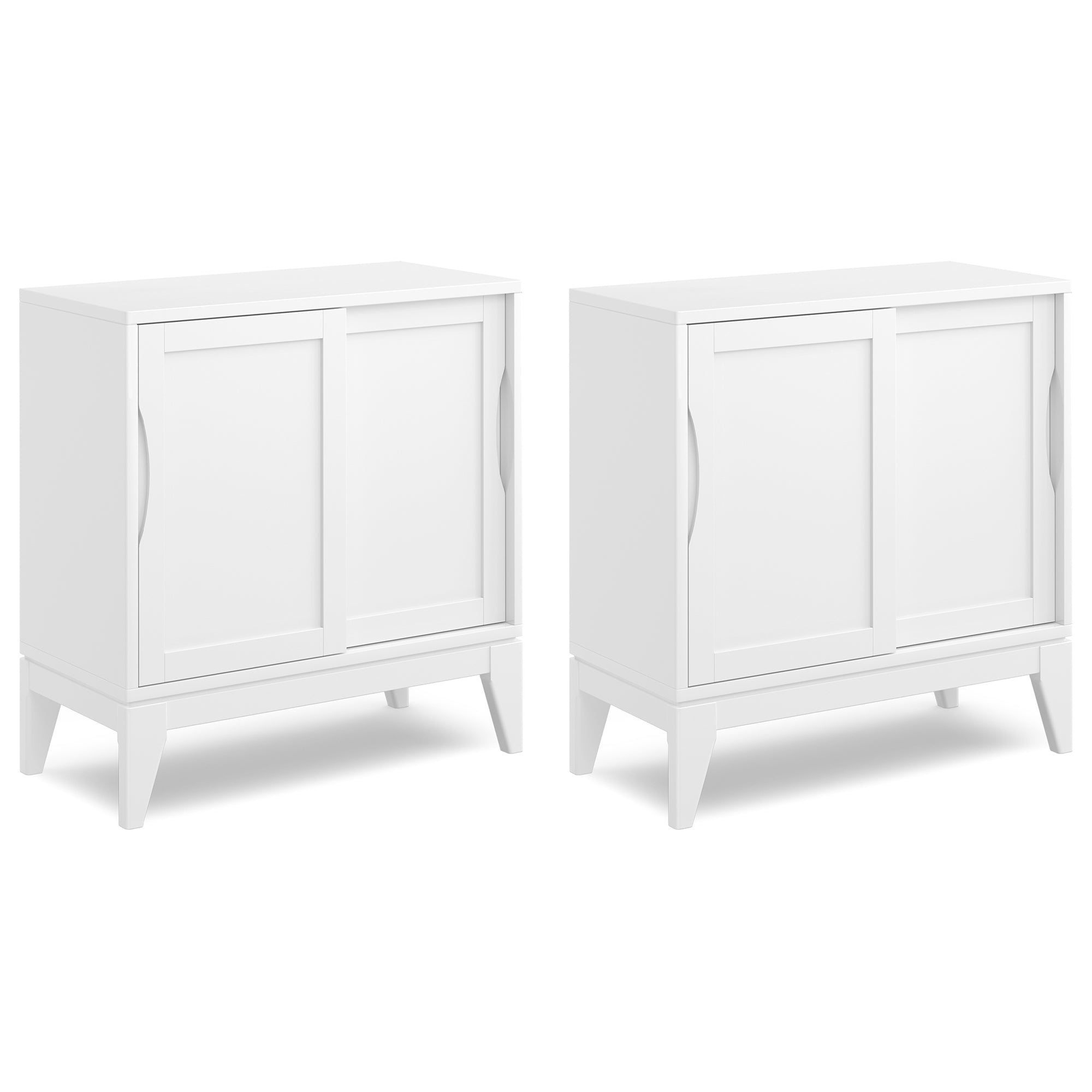 White | Harper 30W Storage Cabinet with Doors Set of 2