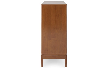 Teak Brown | Harper 48W Tall Storage Cabinet with Doors and 3 Drawers Set of 2
