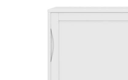 White | Harper 48W Tall Storage Cabinet with Doors and 3 Drawers Set of 2
