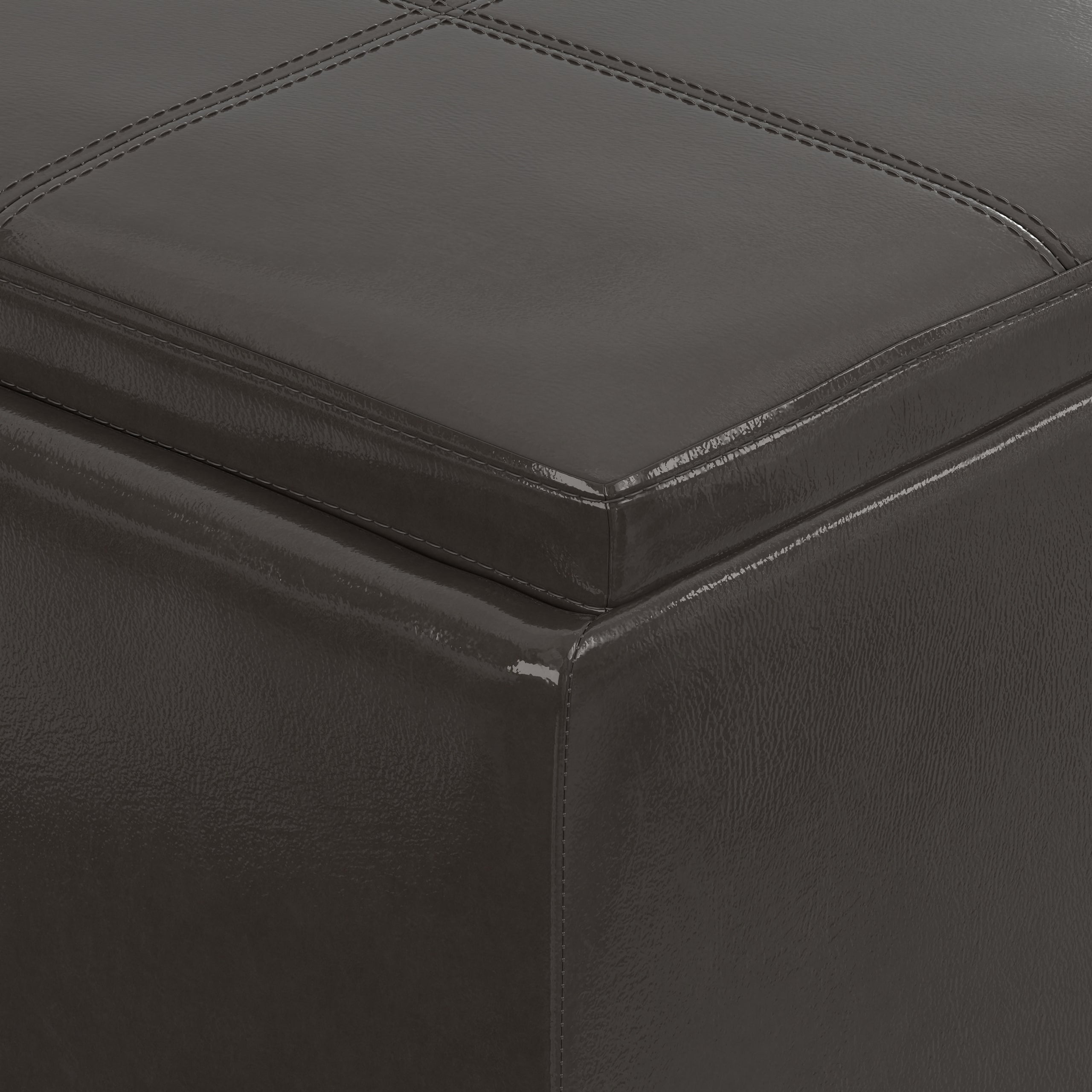 Tanners Brown Vegan Leather | Avalon 3 Trays Ottoman in Vegan Leather