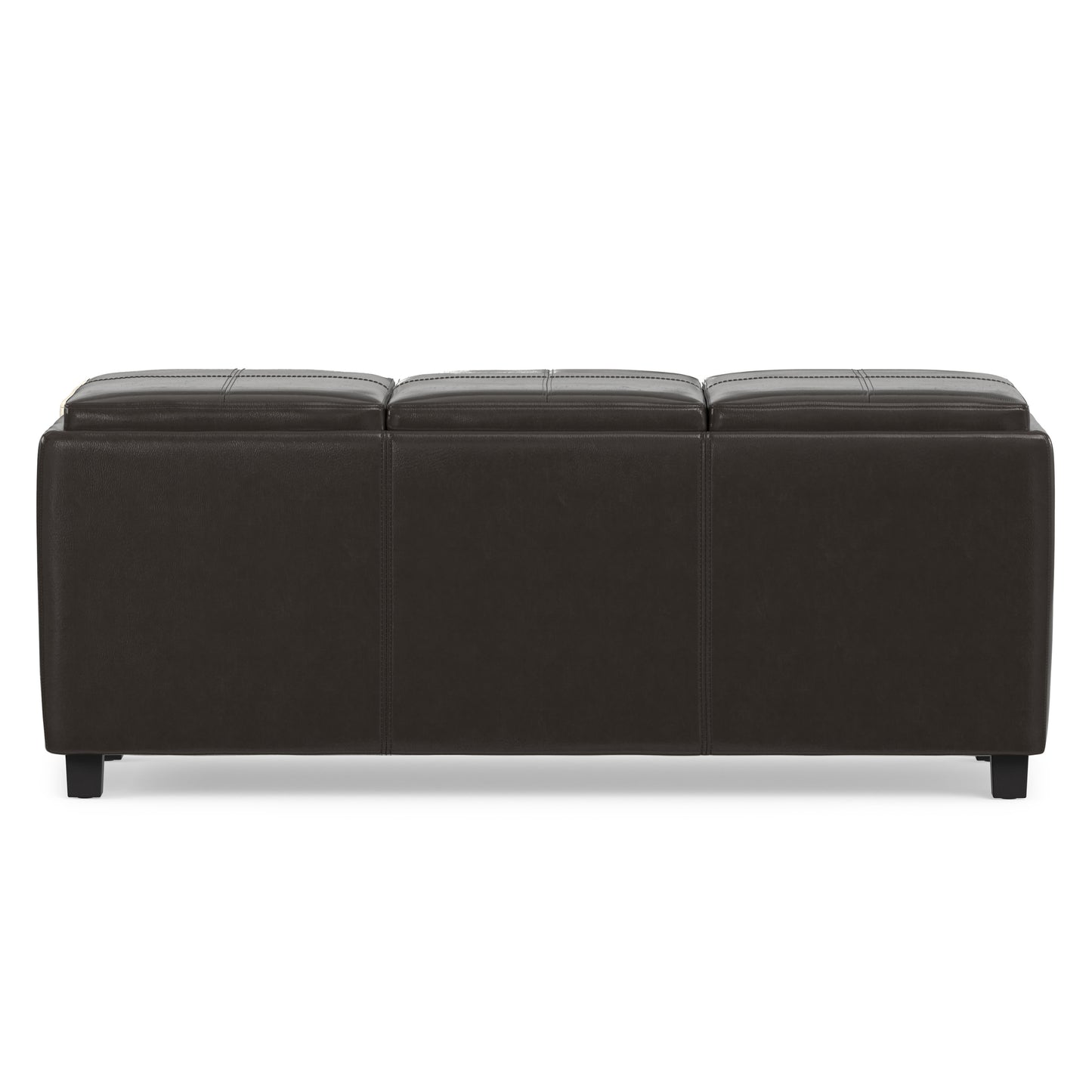 Tanners Brown Vegan Leather | Avalon 3 Trays Ottoman in Vegan Leather