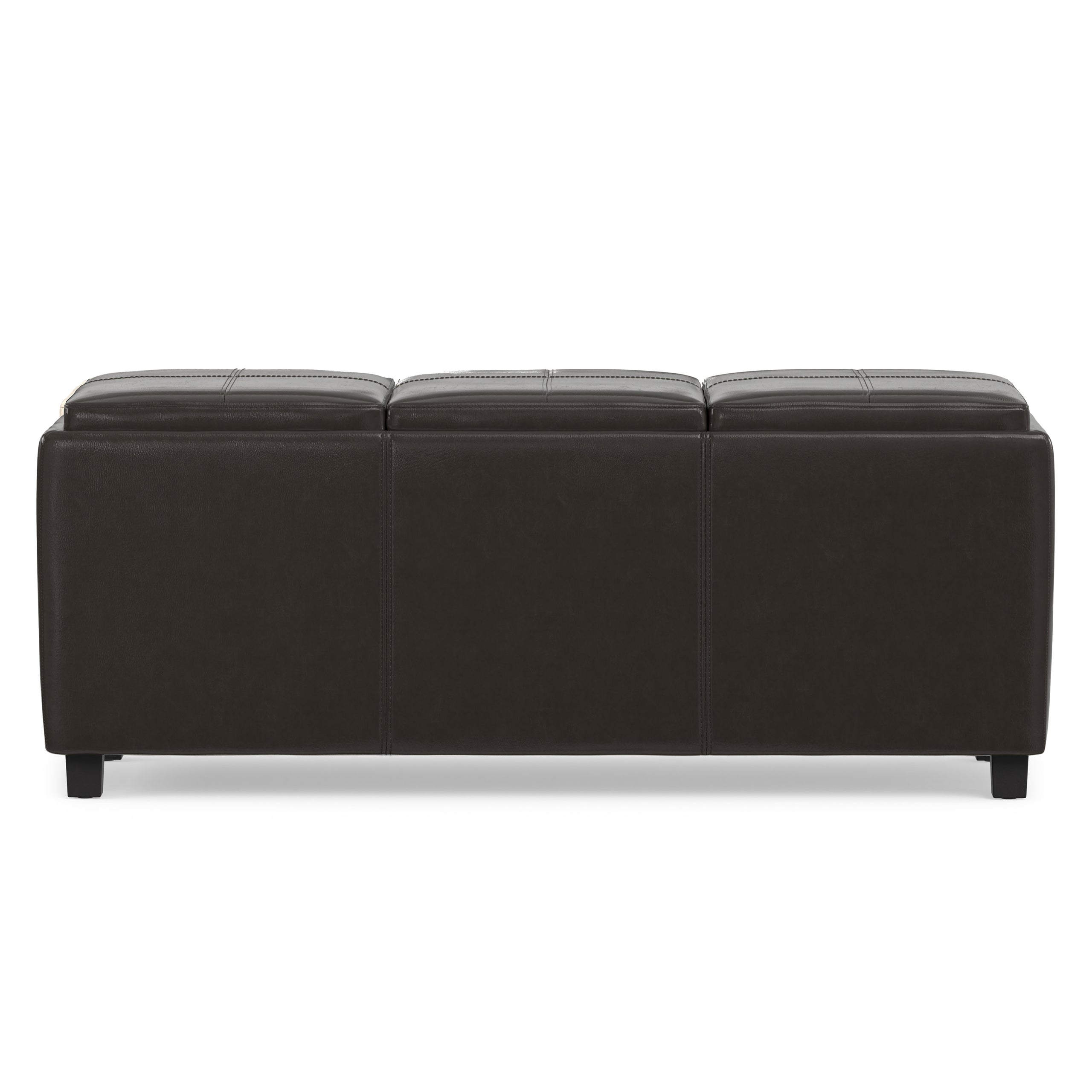 Tanners Brown Vegan Leather | Avalon 3 Trays Ottoman in Vegan Leather