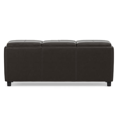 Tanners Brown Vegan Leather | Avalon 3 Trays Ottoman in Vegan Leather