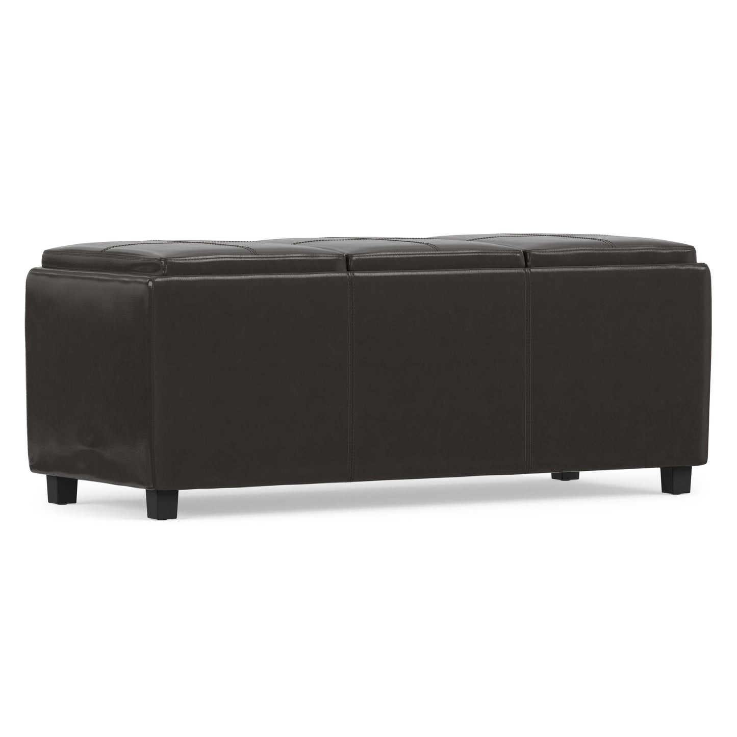 Tanners Brown Vegan Leather | Avalon 3 Trays Ottoman in Vegan Leather