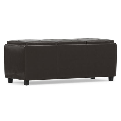 Tanners Brown Vegan Leather | Avalon 3 Trays Ottoman in Vegan Leather