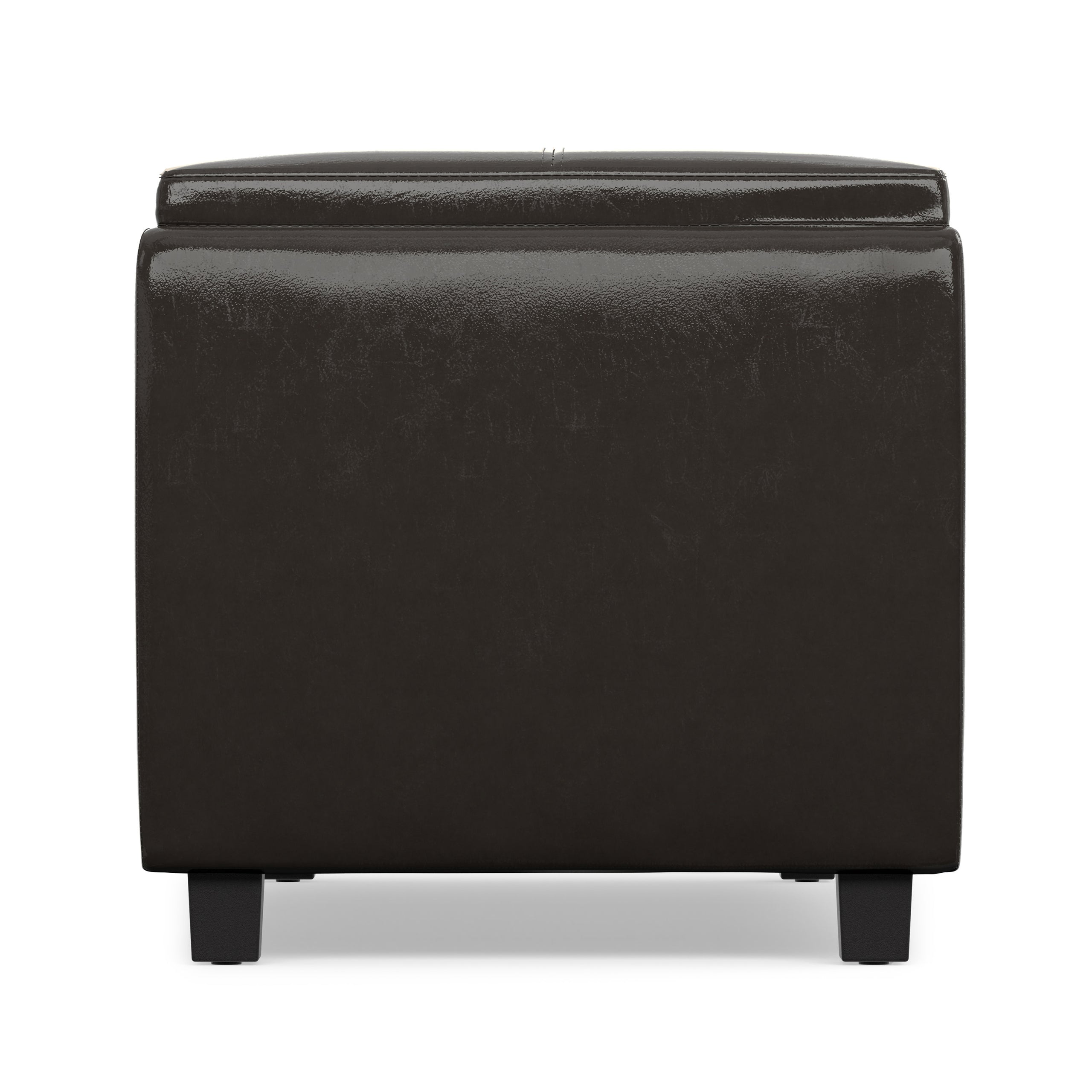 Tanners Brown Vegan Leather | Avalon 3 Trays Ottoman in Vegan Leather
