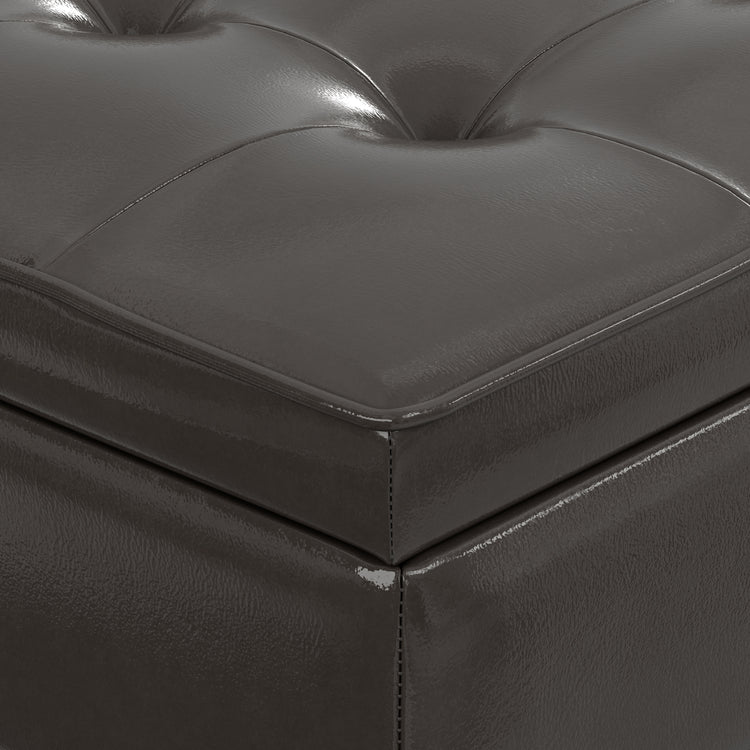 Tanners Brown Vegan Leather | Cosmopolitan Ottoman Bench in Vegan Leather